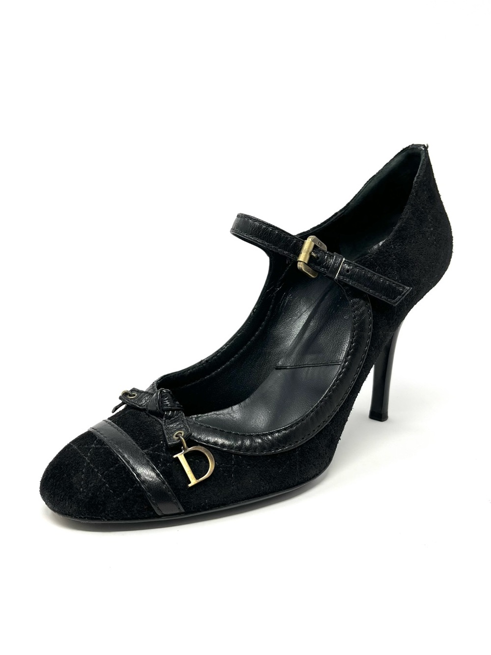Vintage Christian Dior Galliano Y2K Black Bow‎ Charm Mary Jane Heels Pumps 40 10